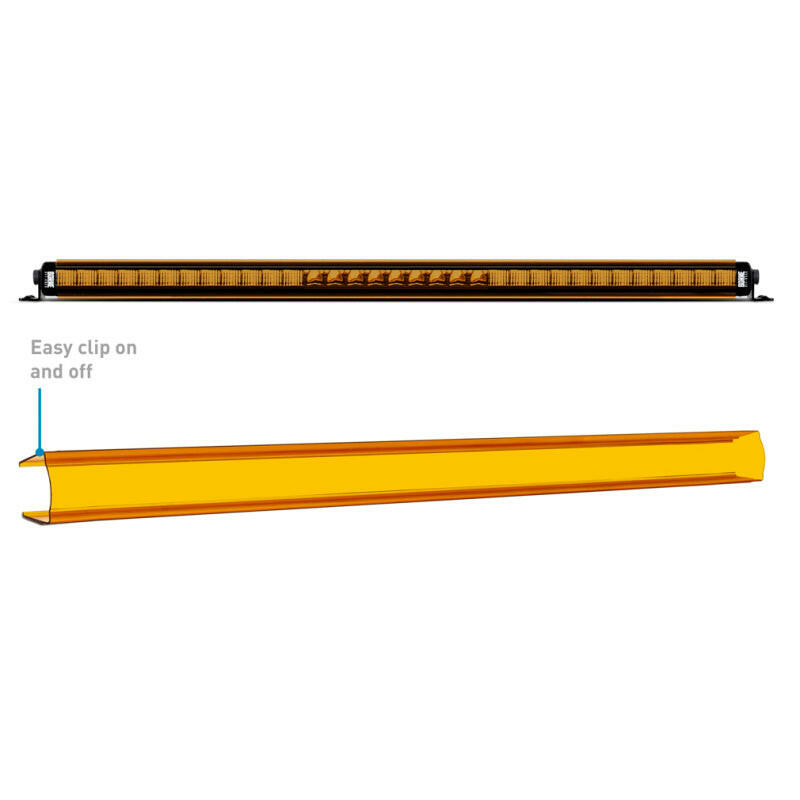 Borne Off-Road Light Bar Cover Single Row 40in Amber Light Covers and Guards Borne Off-Road