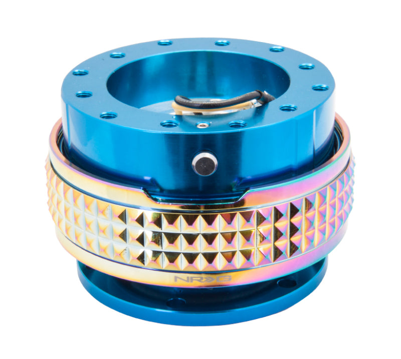 NRG Quick Release Kit - Pyramid Edition - Blue Body / Neochrome Pyramid Ring Quick Release Adapters NRG