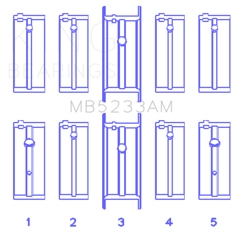 King Engine Bearings Nissan L20B/Z20/Z22/Z24 (Size +0.75mm) Main Bearing Set Bearings King Engine Bearings