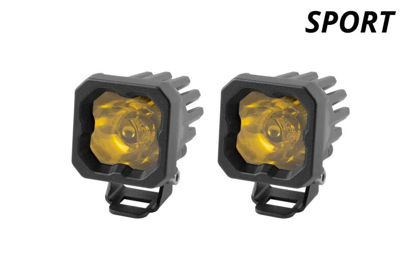 Diode Dynamics Stage Series C1 LED Pod Sport - Yellow Wide Standard ABL (Pair) Light Accessories and Wiring Diode Dynamics