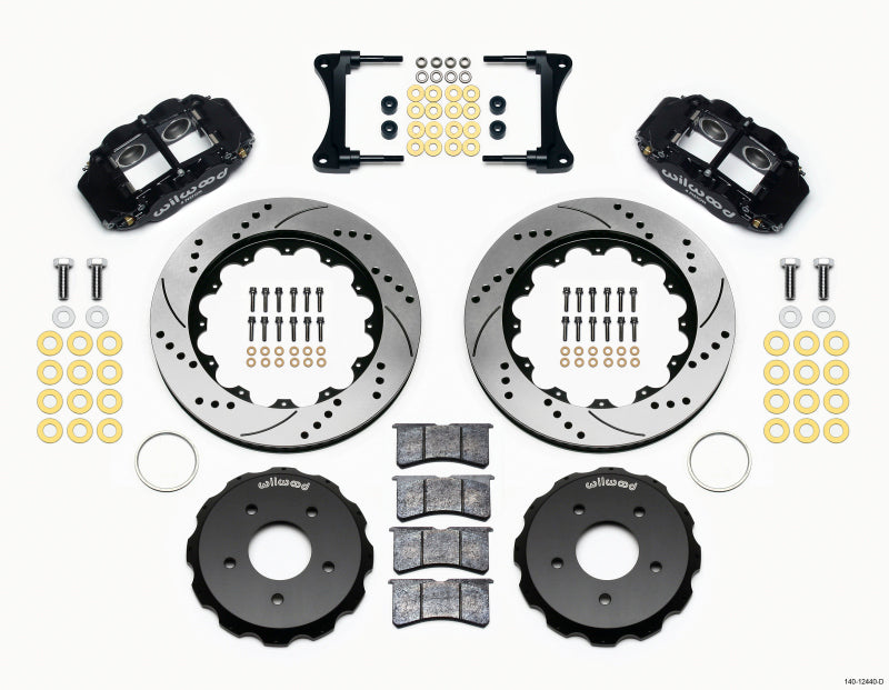 Wilwood Narrow Superlite 4R Front Hat Kit 14.00in Drill 2007-Up Jeep Wrangler Big Brake Kits Wilwood