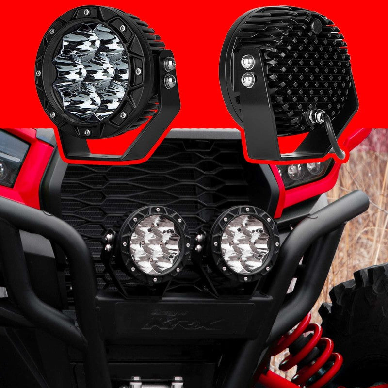 XK Glow Spot Beam Cube Offroad Round Work Light Kit 1pc 5in Light Accessories and Wiring XKGLOW