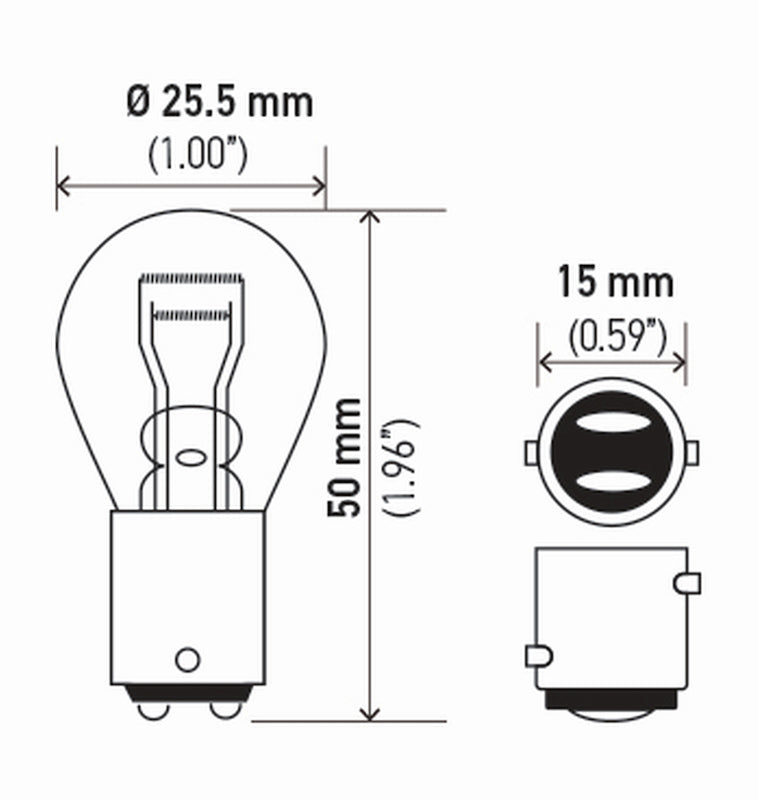 Hella Bulb 7528 12V 21/5W Bay15D S8 Sb Bulbs Hella