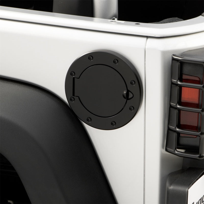 Rugged Ridge 07-18 Jeep Wrangler JK Black Non-Locking Gas Cap Door Fuel Caps Rugged Ridge