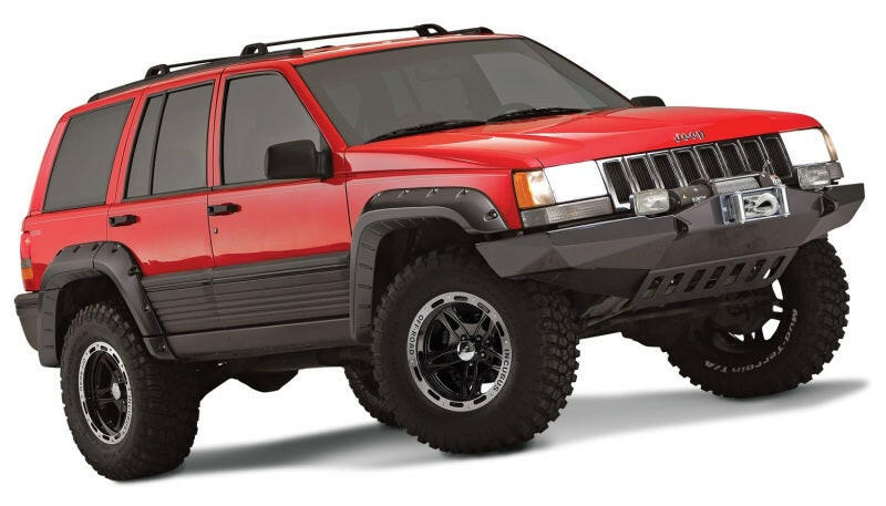 Bushwacker 93-98 Jeep Grand Cherokee Cutout Style Flares 4pc - Black Fender Flares Bushwacker