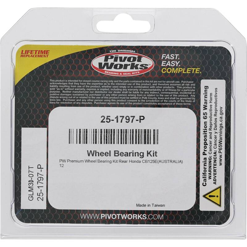 Pivot Works Honda Wheel Bearing Kit Premium Bearings Control Arms Pivot Works