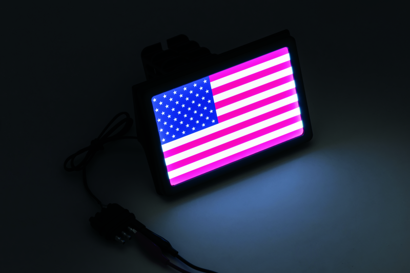 Kuryakyn Freedom Flag LED Hitch Cover Black Brackets Kuryakyn