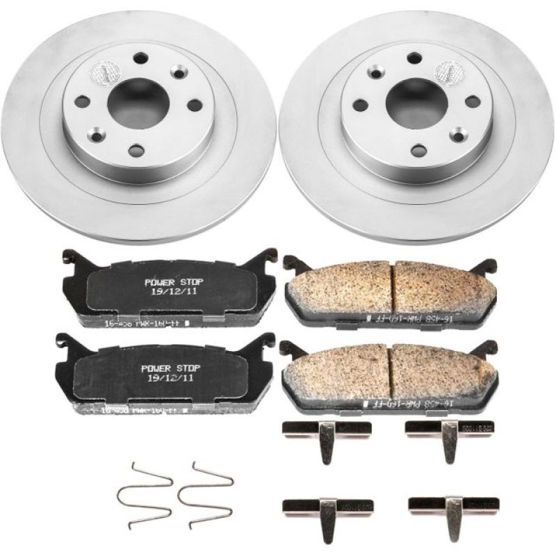 Power Stop 91-96 Ford Escort Rear Z17 Evolution Geomet Coated Brake Kit Brake Kits - Performance Blank PowerStop