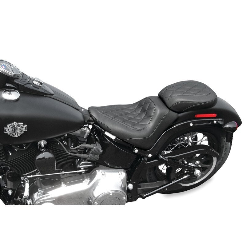 Mustang 11-13 Harley Blackline, 12-17 Slim,Slim S Wide Tripper Solo Seat Diamond Stitch - Black Solo Motorcycle Seats Mustang Motorcycle