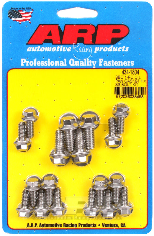 ARP SB Chevy 1-pc SS Hex Oil Pan Gasket Bolt Kit Hardware Kits - Other ARP