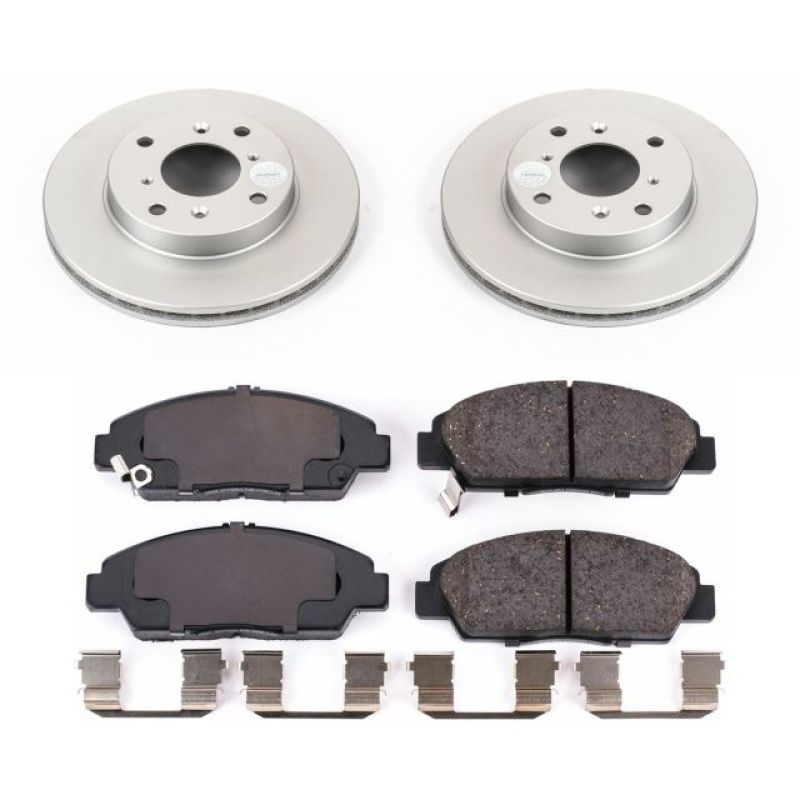 Power Stop 92-96 Honda Prelude Front Z17 Evolution Geomet Coated Brake Kit Brake Kits - Performance Blank PowerStop