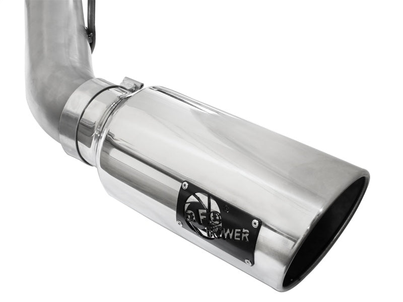 aFe Atlas Exhaust 4in DPF-Back Exhaust Aluminized Steel Polished Tip 11-14 ford Diesel Truck V8-6.7L DPF Back aFe