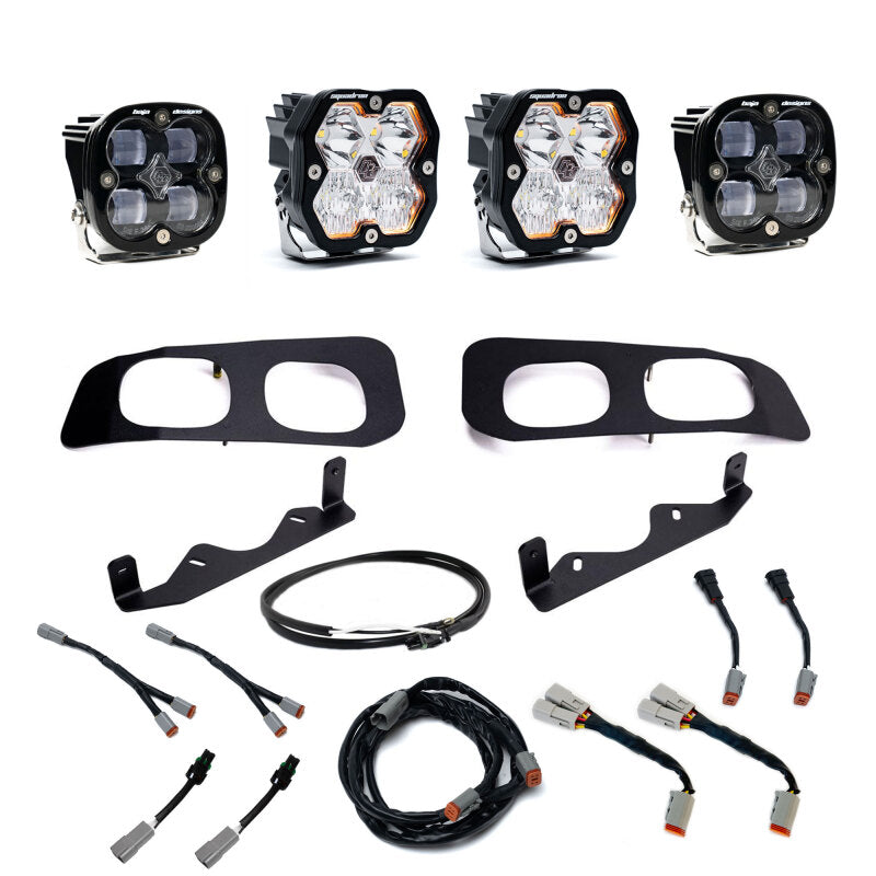 Baja Designs 23-25 Ford SD Squadron Sport/SAE 2.0 Dual Fog Pocket Kit Upfitter (SAE Fog) - Clear Fog Lights Baja Designs
