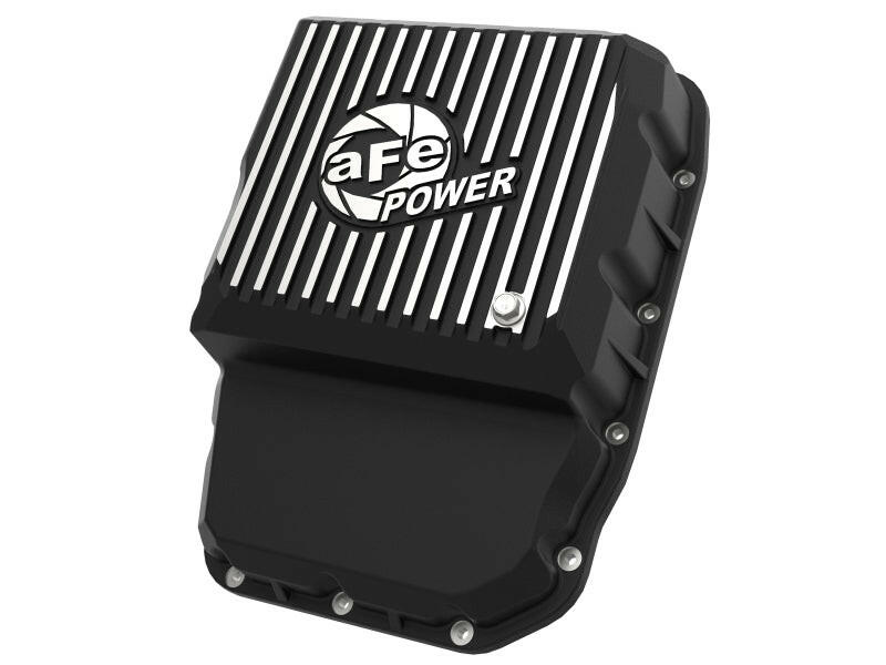 aFe Transmission Pan (Black w/ Machined Fins) 13-19 Dodge Diesel Trucks L6-6.7L (td) Diff Covers aFe