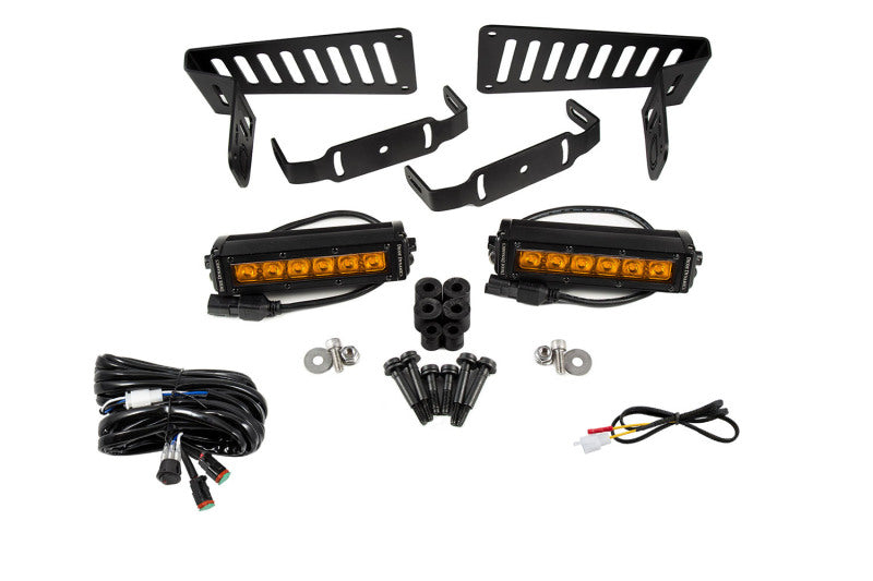 Diode Dynamics 18-21 Jeep JL Wrangler/Gladiator SS6 Cowl LED Bracket Kit - Amber Driving Light Bars & Cubes Diode Dynamics