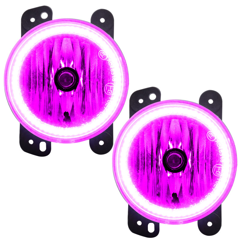 Oracle Lighting 07-09 Jeep Wrangler JK Pre-Assembled LED Halo Fog Lights -Pink Fog Lights ORACLE Lighting