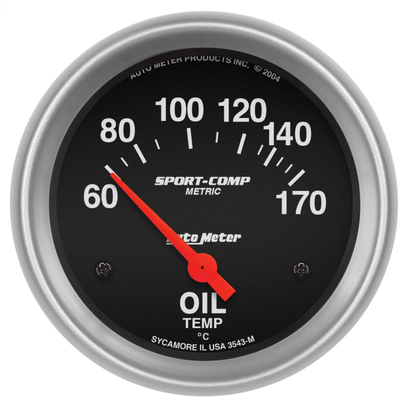 Autometer Sport-Comp 66.7mm 60-170 Deg C Short Sweep Electronic Oil Temperature Gauge Gauges AutoMeter
