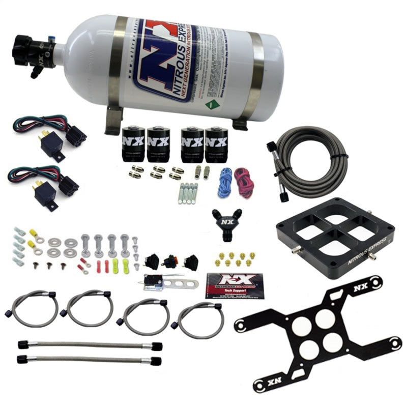 Nitrous Express Dominator Dual Stage Billet Crossbar Nitrous Kit (50-300 & 100-500HP) w/10lb Bottle Nitrous Systems Nitrous Express