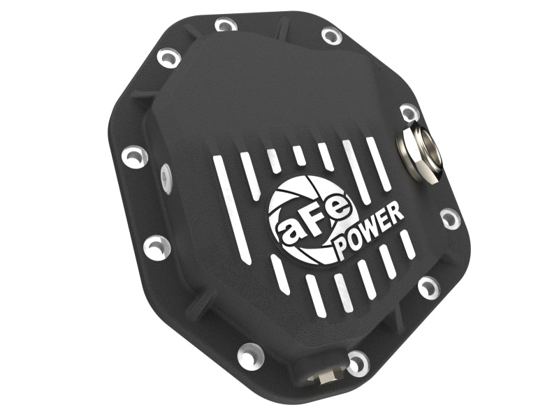 aFe 19-25 GM Trucks Front Diff Cover - Black w/ Machined Fins Diff Covers aFe