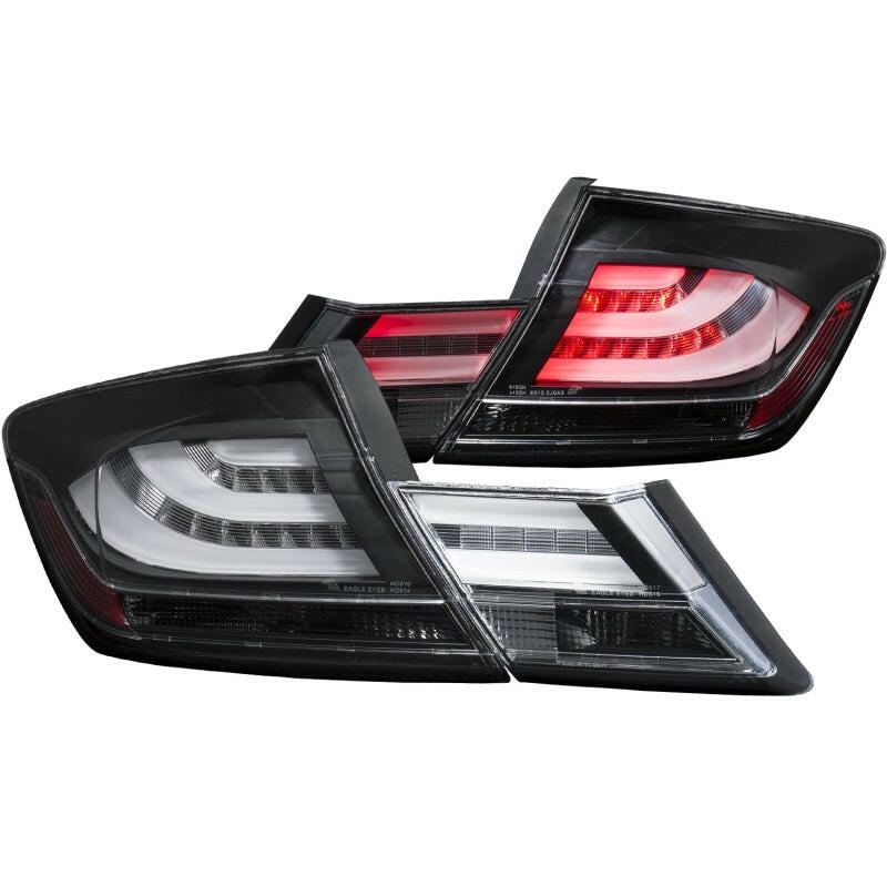 ANZO 2013-2015 Honda Civic LED Taillights Black Tail Lights ANZO
