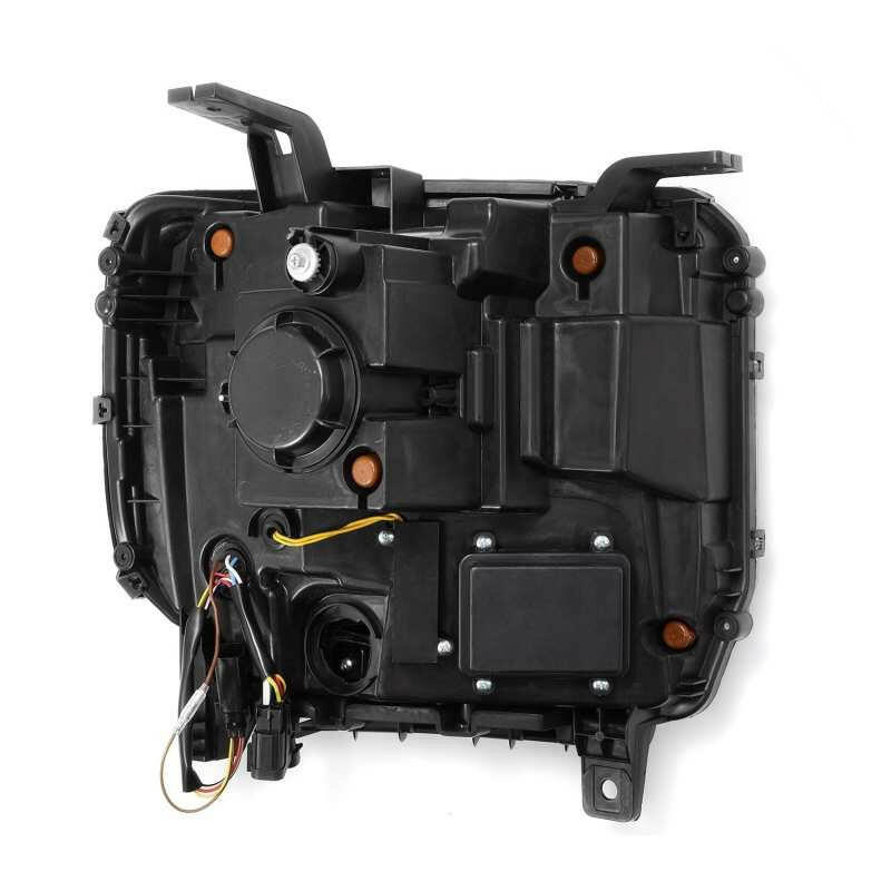 AlphaRex 14-18 GMC Sierra NOVA LED Proj Headlights Plank Style Black w/Activ Light/Seq Signal/DRL Headlights AlphaRex