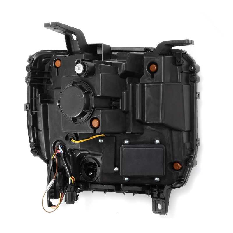 AlphaRex 14-18 GMC Sierra LUXX LED Proj Headlights Plank Style Black w/Activ Light/Seq Signal/DRL Headlights AlphaRex