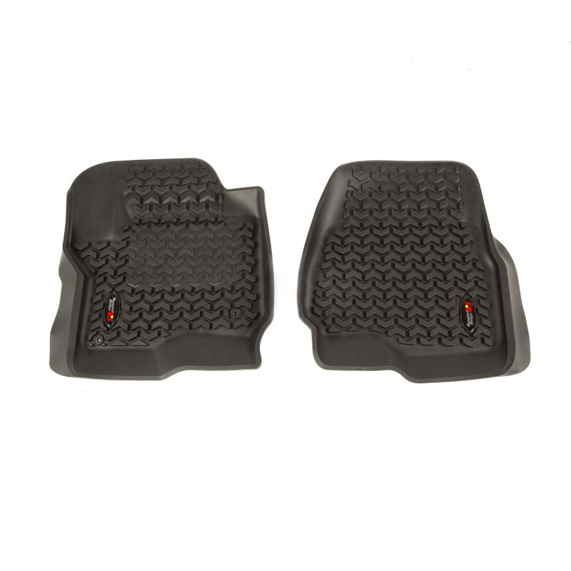 Rugged Ridge Floor Liner Front Black 2017-2018 Ford F-250 / F-350 / F-450 / F-550 Regular Floor Mats - Rubber Rugged Ridge