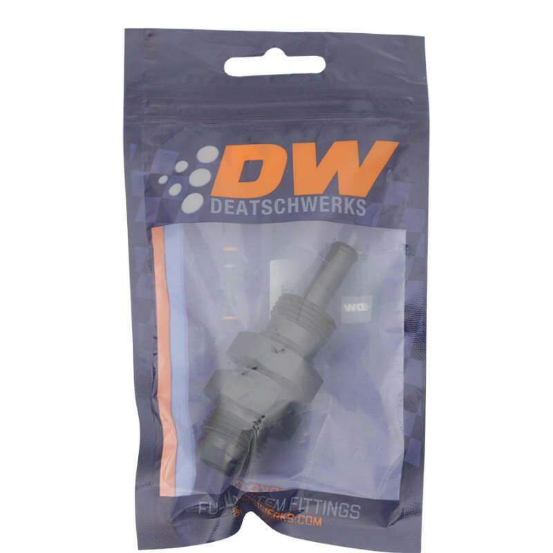 DeatschWerks 8AN Male Flare to Straight 5/16in Single Hose Barb - Anodized Matte Black Fittings DeatschWerks
