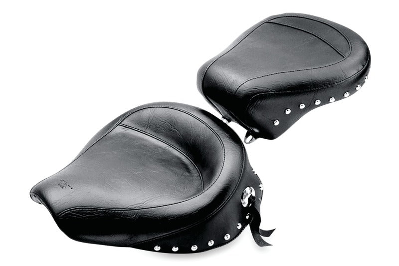 Mustang 91-05 Harley Dyna Wide Touring Passenger Seat w/Studs - Black Passenger Motorcycle Seats Mustang Motorcycle