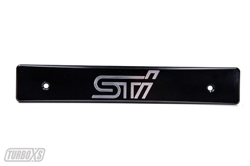 Turbo XS 15-17 Subaru WRX/STi Billet Aluminum License Plate Delete Black Machined STi Logo License Plate Relocation Turbo XS