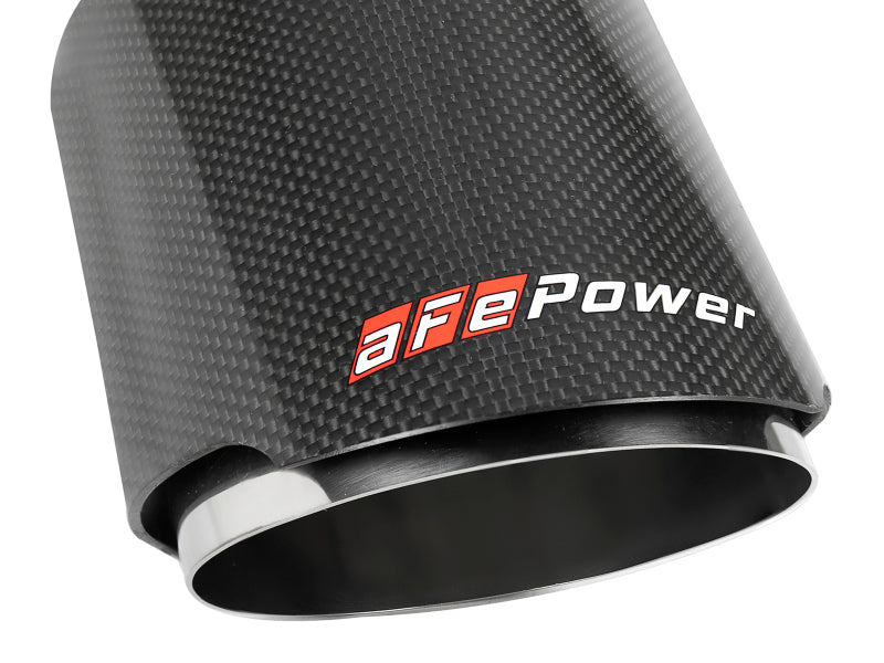 aFe MACH Force-Xp 304 SS Clamp-On Exhaust Tip 2.5in. Inlet / 4.5in. Outlet / 7in. L - Carbon Fiber Tips aFe
