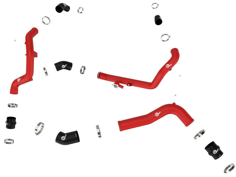 aFe 20-23 Ford Explorer ST V6 3.0L (tt) BladeRunner Aluminum Hot and Cold Charge Pipe Kit - Red Intercoolers aFe