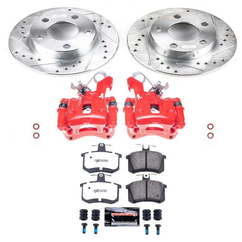 Power Stop 01-96 Audi A4 Quattro Rear Z26 Street Warrior Brake Kit w/Calipers Brake Kits - Performance D&S PowerStop