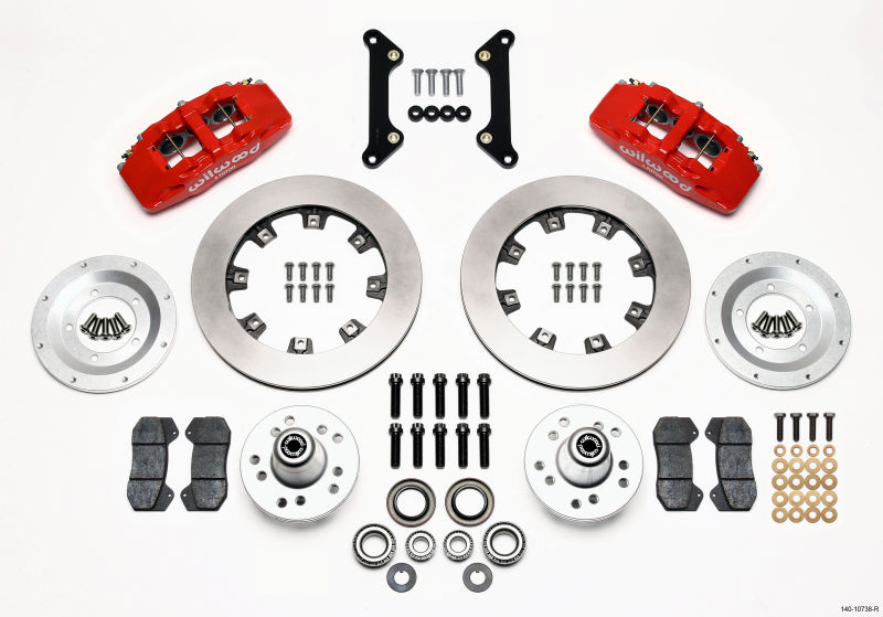 Wilwood Dynapro 6 Front Hub Kit 12.19in Red 70-78 Camaro Big Brake Kits Wilwood