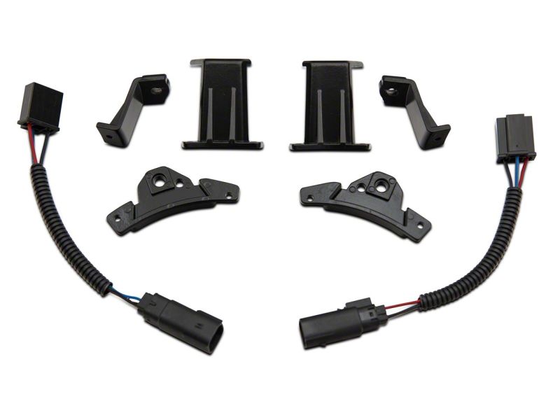 Raxiom 18-23 Jeep Wrangler JL 7-In Headlight Retro-Fit Kit w/ Harness- Black Housing (Clear Lens) Light Accessories and Wiring Raxiom
