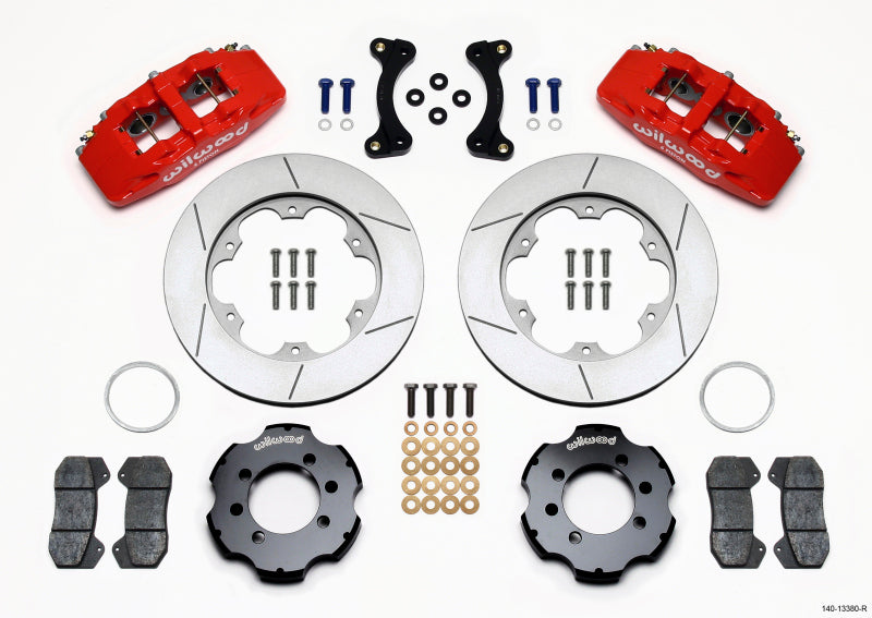 Wilwood Dynapro 6 Front Hat Kit 11.00in GT Rotor Red 95-05 Miata Big Brake Kits Wilwood