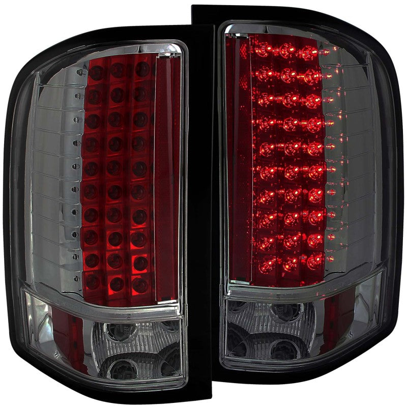 ANZO 2007-2013 Chevrolet Silverado 1500 LED Taillights Smoke Tail Lights ANZO