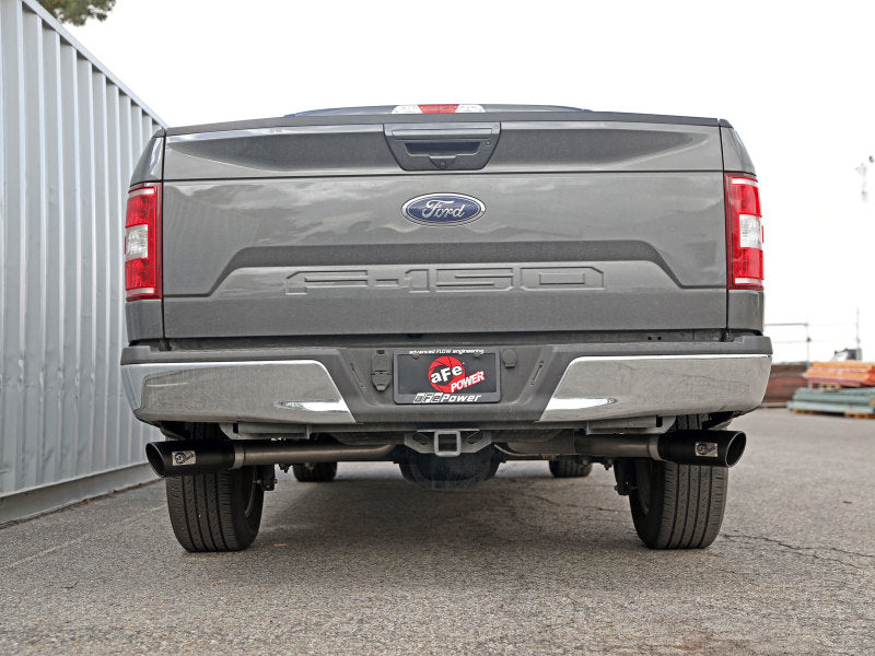aFe Gemini XV 3in 304 SS Cat-Back Exhaust 15-20 Ford F-150 V6 2.7L/3.5 w/ Black Tips Catback aFe