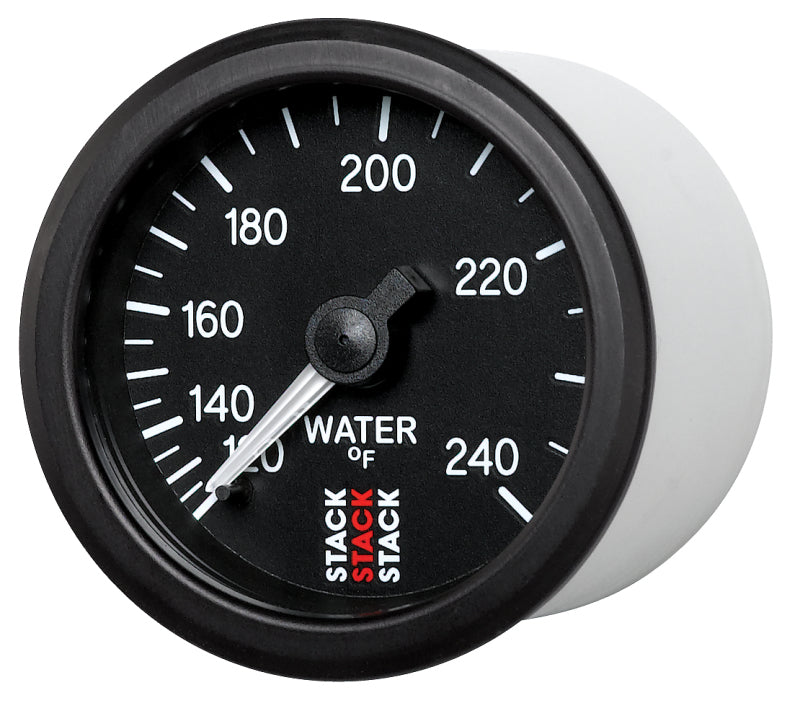 Autometer Stack 52mm 120-240 Deg F 1/2in Npt (M) Mechanical Water Temp Gauge - Black Gauges AutoMeter