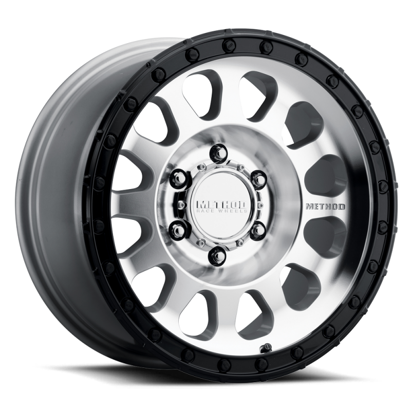 Method MR315 17x9 -12mm Offset 6x5.5 106.25mm CB Machined Wheel - Gloss Black Lip Wheels - Cast Method Wheels