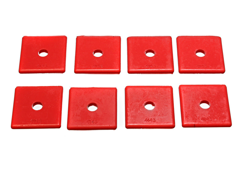 Energy Suspension Pad - Med - 2in SQ x 7/16in ID x 1/4in H - Red Bushing Kits Energy Suspension