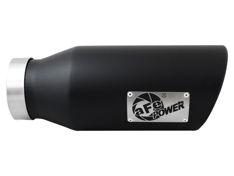 aFe Power MACH Force-Xp 4in In x 6in Out x 15in L Driver Side Clamp-On 4in 409 SS Exhaust Tip-Black Catback aFe