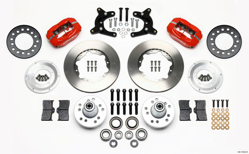 Wilwood Forged Dynalite Front Kit 11.00in Red 62-72 CDP A Body - 9in Drum Big Brake Kits Wilwood
