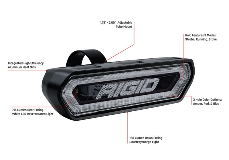 Rigid Industries Chase Tail Light Kit w/ Mounting Bracket - Red Tail Lights Rigid Industries