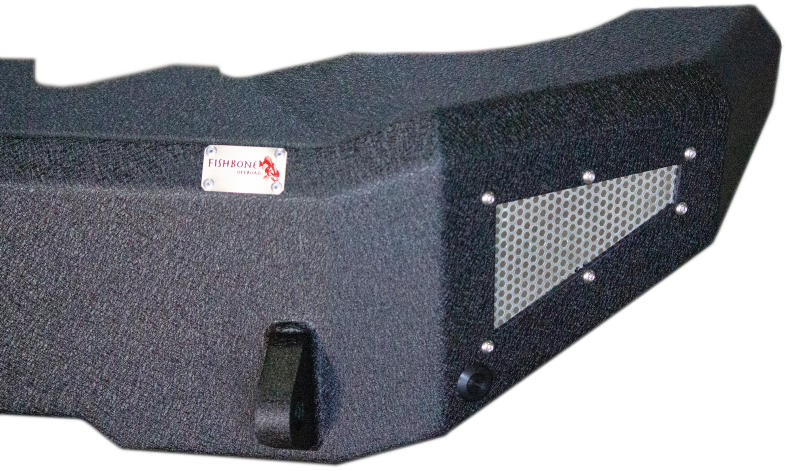 Fishbone Offroad 2021+ Ford Bronco Rear Bumper - Black Bumpers - Steel Fishbone Offroad