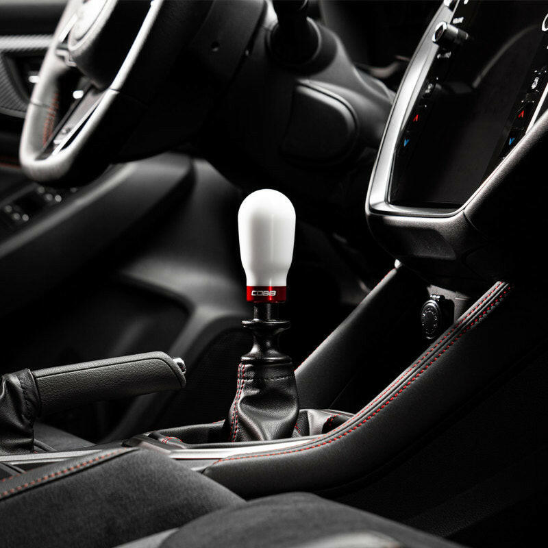 Cobb Subaru 6-Speed Tall Weighted COBB Shift Knob - White (Incl. Both Red + Blk Collars) Shift Knobs COBB