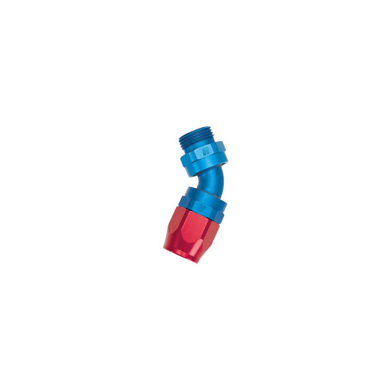 Russell Performance -10 AN Red/Blue 45 Degree Swivel Dry Sump Hose End (-8 Port 3/4in-16 Thread) Fittings Russell