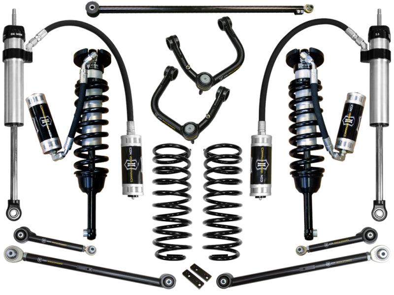 ICON 2010+ Toyota FJ/4Runner 0-3.5in Stage 6 Suspension System w/Tubular Uca Coilovers ICON
