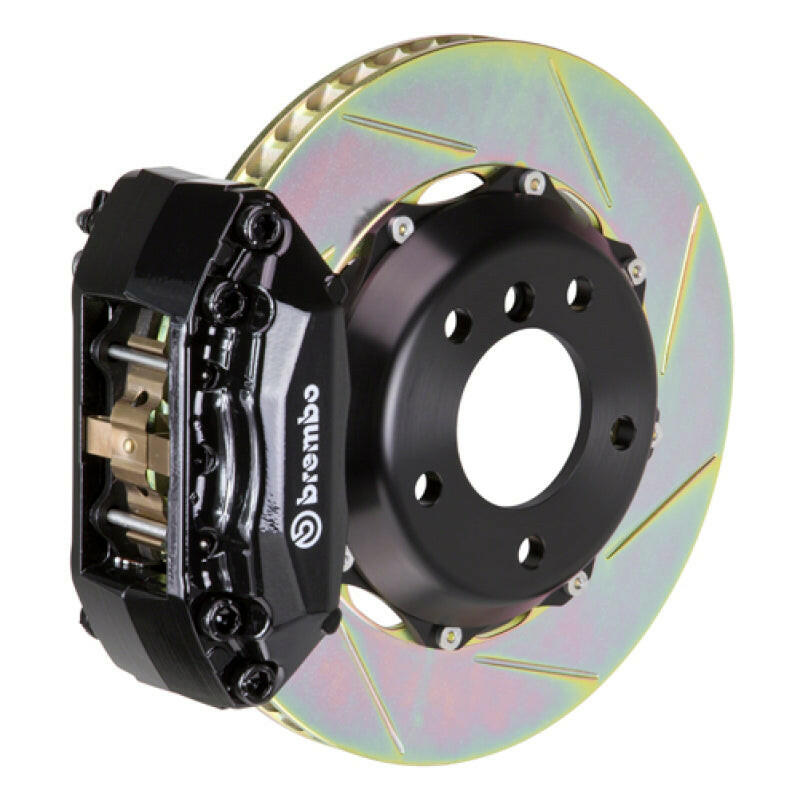 Brembo 10-19 Fiesta Front GT BBK 4 Piston Cast 2pc 328x28 2pc Rotor Slotted Type-1-Black Brake Kits - Performance Slot Brembo
