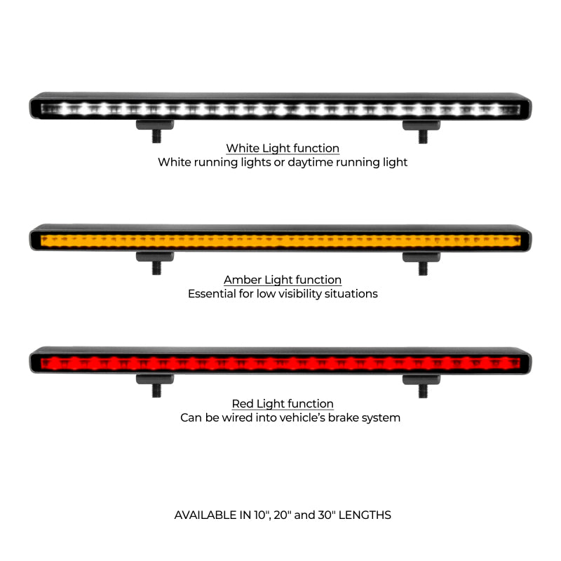 Go Rhino Xplor Flash Series Sgl Multi Function LED Light Bar (Track Mount) 10in. - Blk Light Bars & Cubes Go Rhino